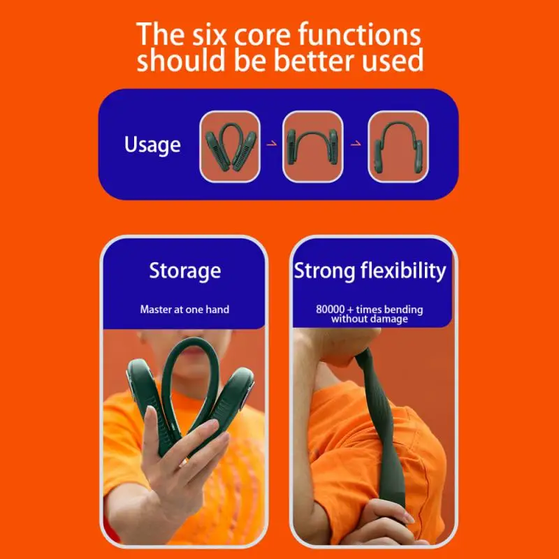 

Usb Small Fan New Hanging Neck Fan Student Rechargeable Wind Power Mini Folding Lazy Usb Small Fan Without Leaf Small Desk Fans