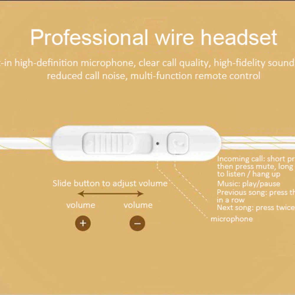In Ear Earbuds Universal MP3 Sport Earphones With Microphone Wired Line Control Handsfree Headset For Android Smartphone Iphone |