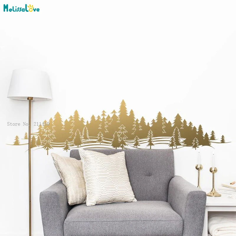 Большая наклейка на стену с изображением леса Treescape искусственная сосна