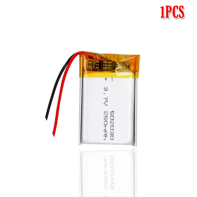 1pcs 250mah 3,7 V 502030 литиевая литий-ионная аккумуляторная батарея для автомобиля dvr тахограф bluetooth наушники камера динамик MP3 MP4 - Цвет: 1pcs