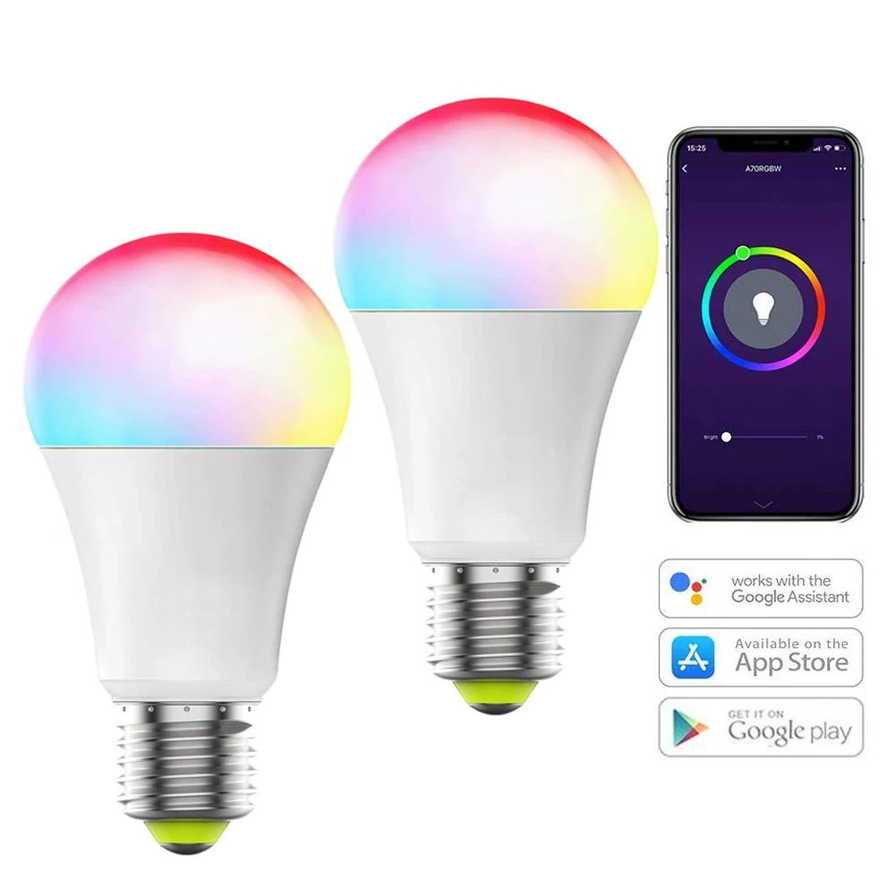 Wi Fi светодиодная смарт лампа Поддержка Alexa Google Home Tmall Genie Xiaodu голос Управление Rgbcw
