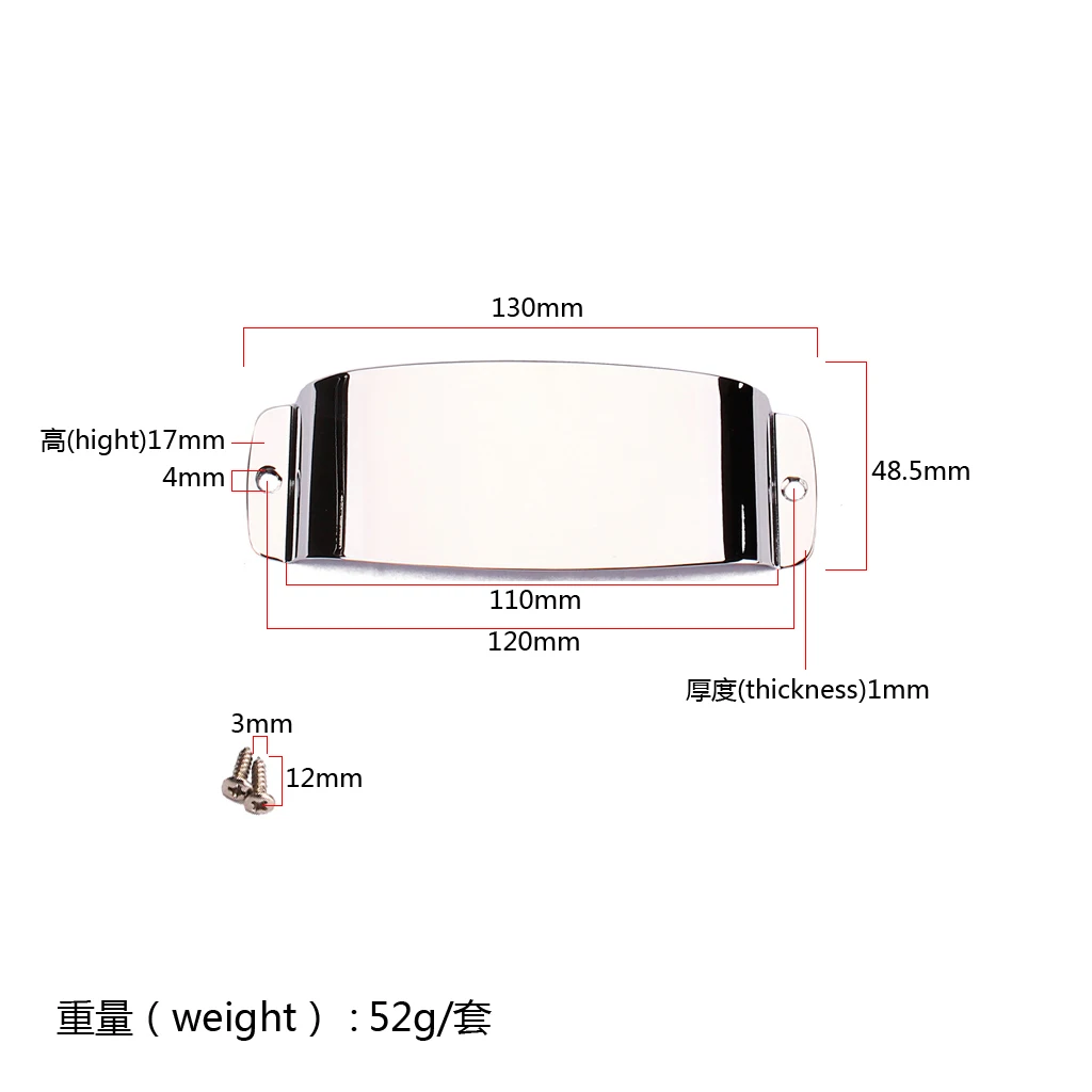 

Chrome Plated Pickup & Bridge Plate Cover for Jazz Bass Electric Bass Guitar