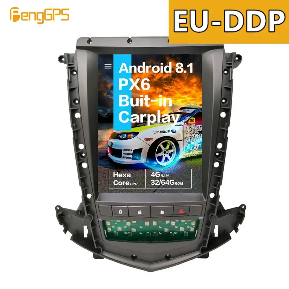 Экран Tesla Android px6 для Cadillac SRX 2013 + Автомобильный мультимедийный стерео плеер радио