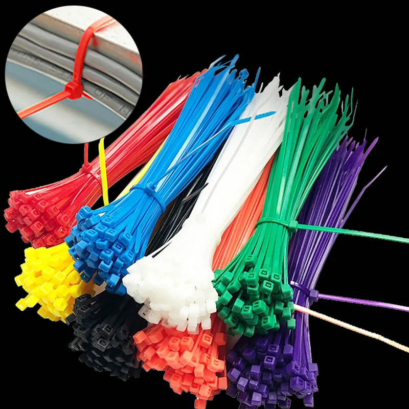 

100Pcs Zip Self-locking Plastic Nylon Cable Ties 3x100mm Nylon Cable Color Plastic Zip Velcro Cable Ties Organizer Wire Strap