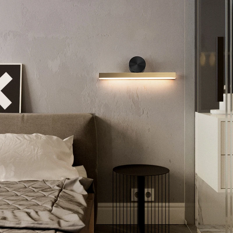 

brass Led Wall Lamp Bedroom Bedside Sconce Modern For Home Stairs Lighting Wall light for Home White Black Silver Bathroom Lamp