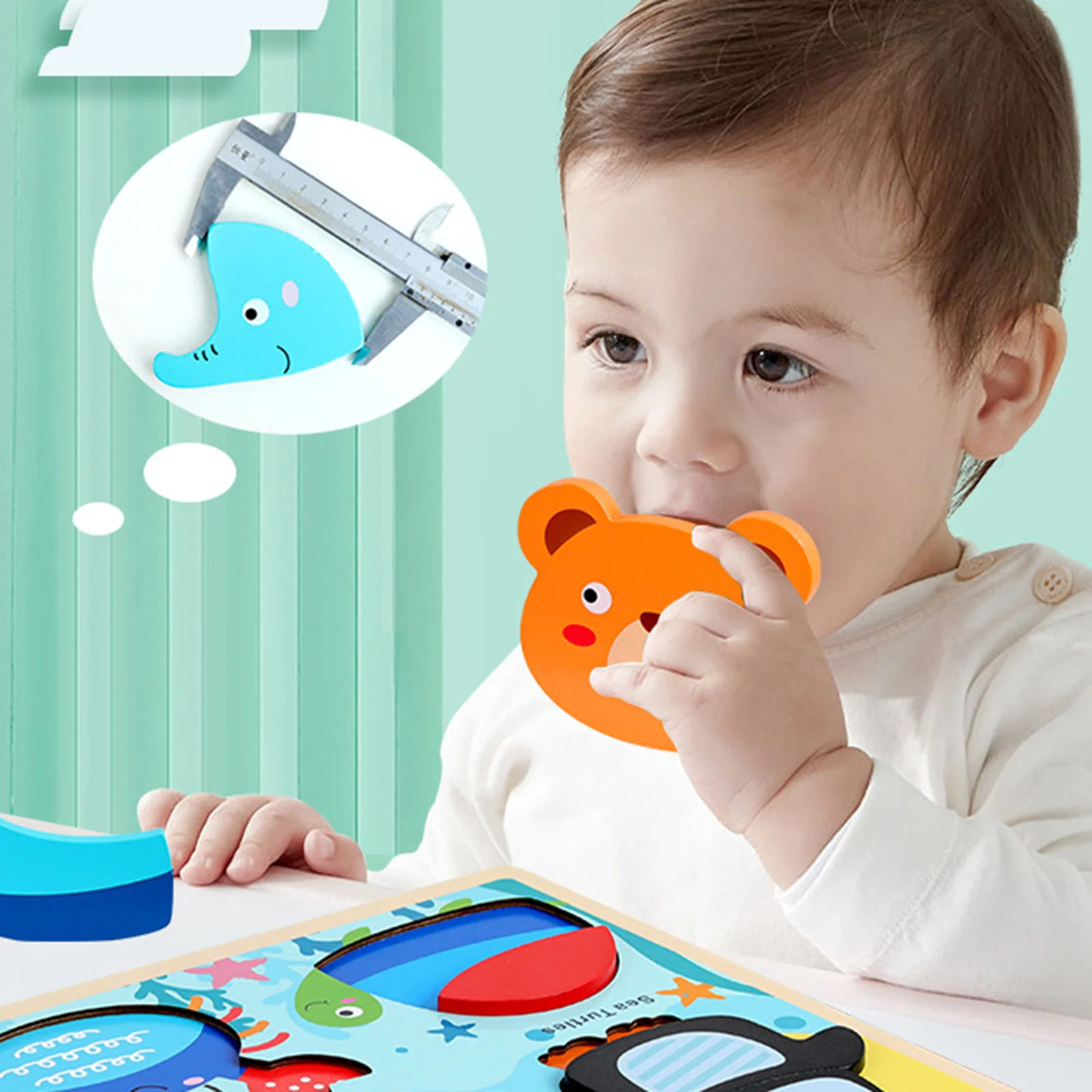 

New Wooden Toddler Puzzles Gifts Toys Educational Cute 4 Animal Shape Toys Montessori Materials Cartoon Baby Toys 0-12 Months