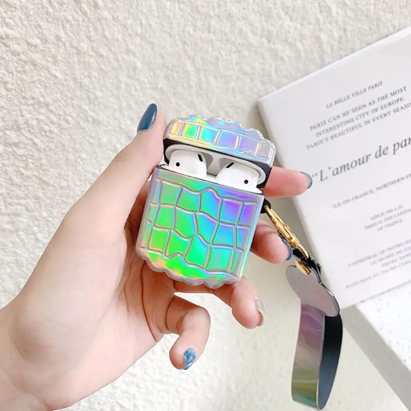 

Electroplate Colorful Protect Case Silicone Cover with Lanyard for Airpods 1/2 667C