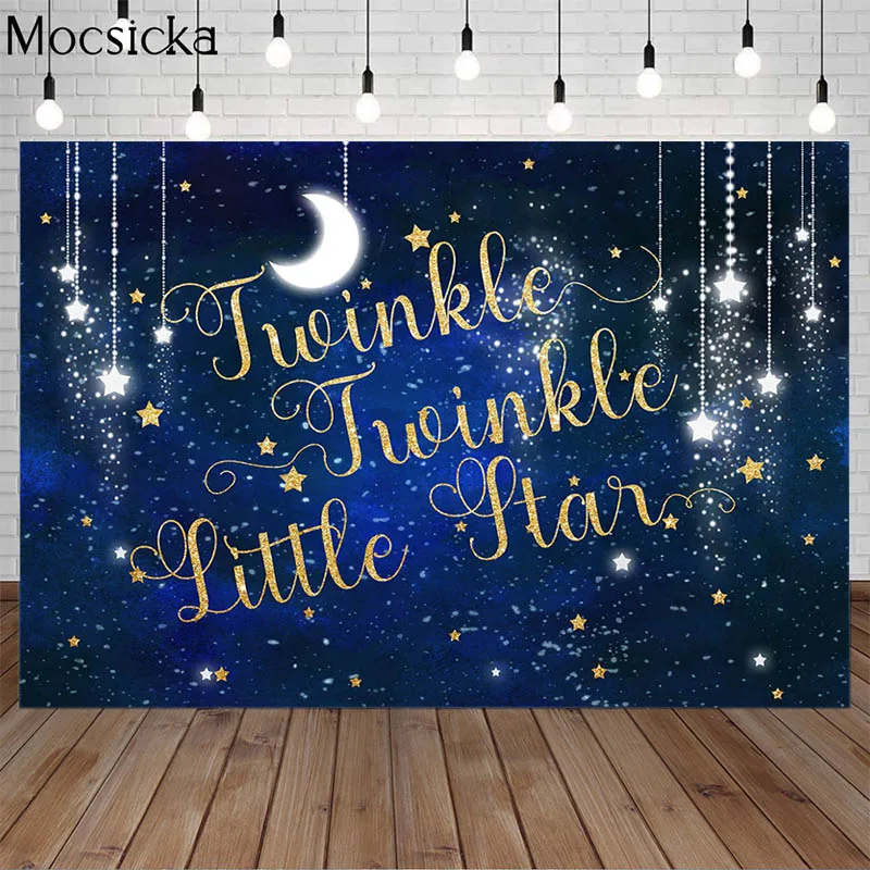 

Фон для фотосъемки новорожденных с изображением мерцающих звезд и Луны