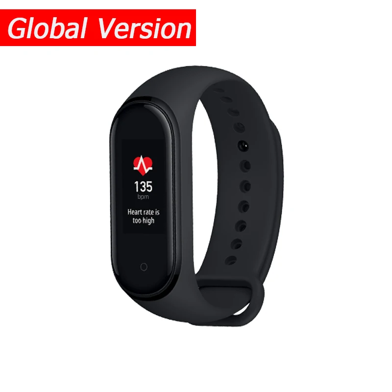Global Version Xiaomi mi-браслет 4 Smart mi Band 4 0,9" AMOLED экран водонепроницаемый пульсометр фитнес 135 мАч 20 Bluetooth 5,0 50 атм - Цвет: Global Version