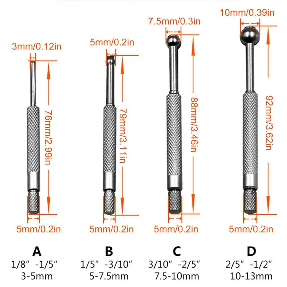 4 шт. Малый отверстие Манометр 3-14 мм полный шаровой Тип Телескопическая мера
