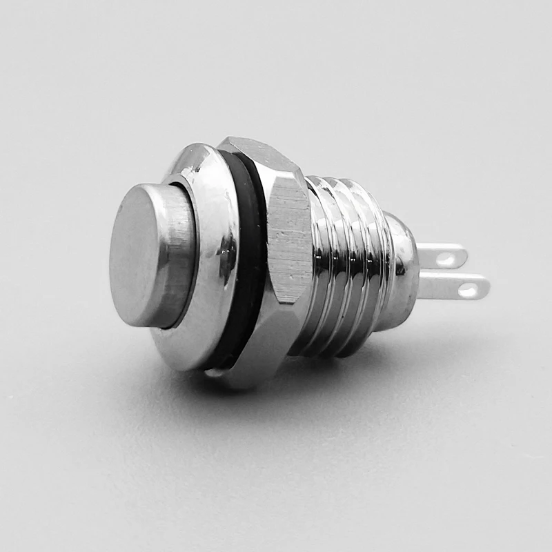 1 шт. мини 10 мм 2pin панель отверстие металлическая кнопка переключатель питания Кнопка Высокая Головка самосброс пайки IP67 1NO