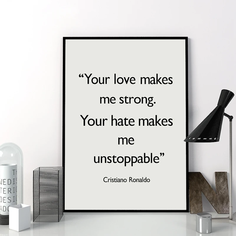 Плакат с цитатами Криштиану Роналду спортивный художественный декор картина