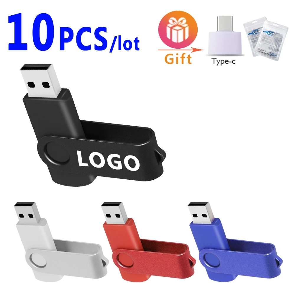 

Складной поворотный USB флеш-накопитель объемом 32 ГБ, 64 ГБ, 128 ГБ, 16 ГБ, 10 шт.