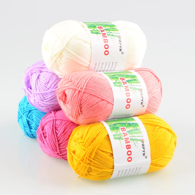 TPRPYN 1 шт. = 50 г пряжа для вязания крючком из бамбука и хлопка ручная вязка шерстяных