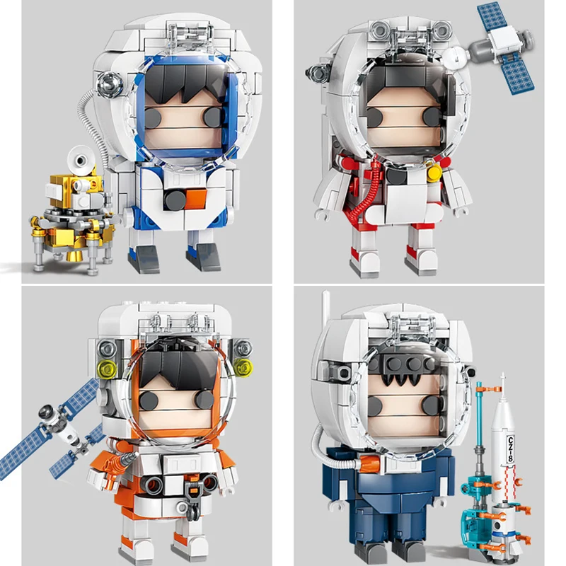 

Aviation Astronaut Brickheadz Building Blocks Diy Aerospace Series Space Station Action Figures Bricks Toys for Kids Gift