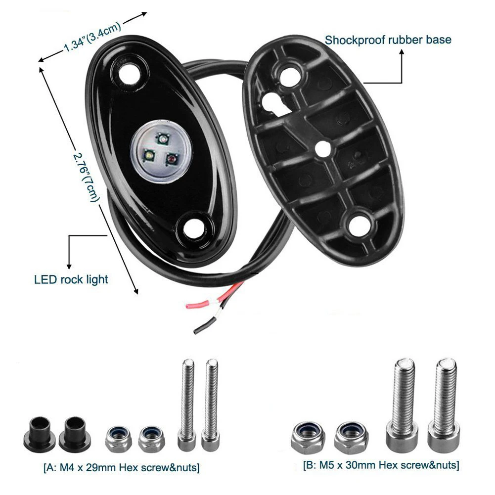 8 Pod RGB светодиодные горные фонари Водонепроницаемые огни для украшения