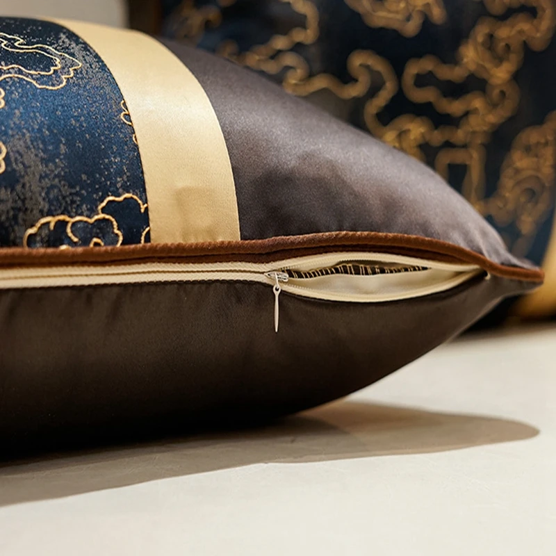 

New Chinese Style Cushion Cover Light Luxury Geometric Pattern Throw Pillows Case High Precision Jacquard Decorative Pillowcase