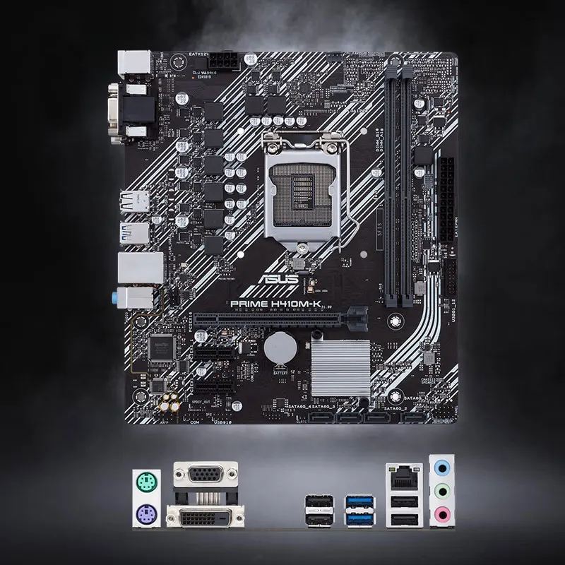 Verkaufen Motherboard LGA 1200 10th-Gen CPU ASUS PRIME H410M-K DDR4 64Gb PCI-E 3,0 USB 3,2 4xSATA3 D-Sub DVI COM Mainboard Desktop Intel H410 Neue