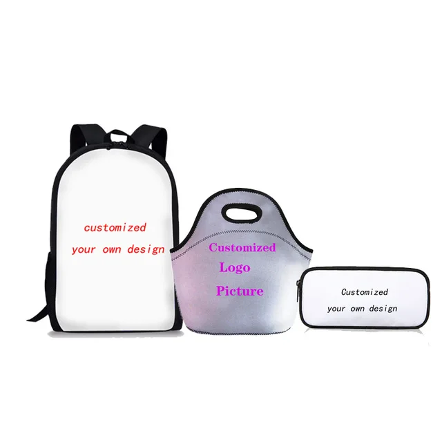 HALYUNASC Fashion 3PCs/Set Children's School Backpack Demon-Slayer-Kimetsu-no-Yaiba-Pattern School Bags Teenagers Book-Bags Set