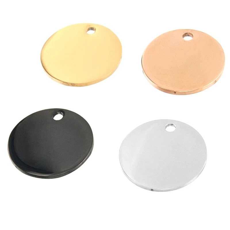 

100% Stainless Steel Round Charm Blank For Engrave 15/20/25/30/35mm Metal Circle Tag Mirror Polished Wholesale 50pcs