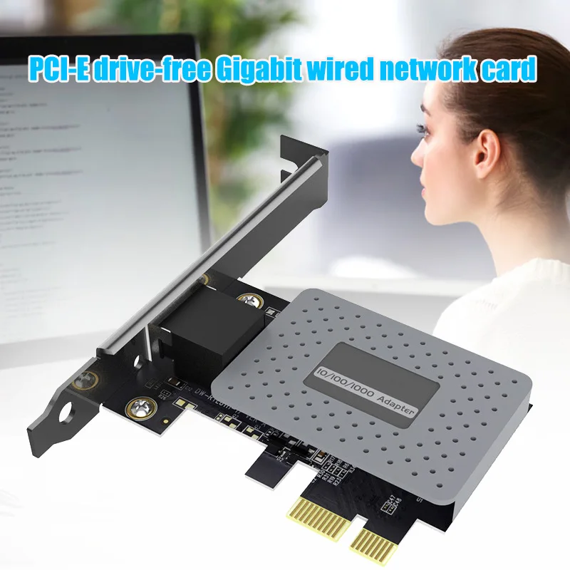 

Gigabit Ethernet PCI-E Networks Card Drive-free 10/100/1000Mbps RJ45 LAN Adapter for Desktop PC UY8