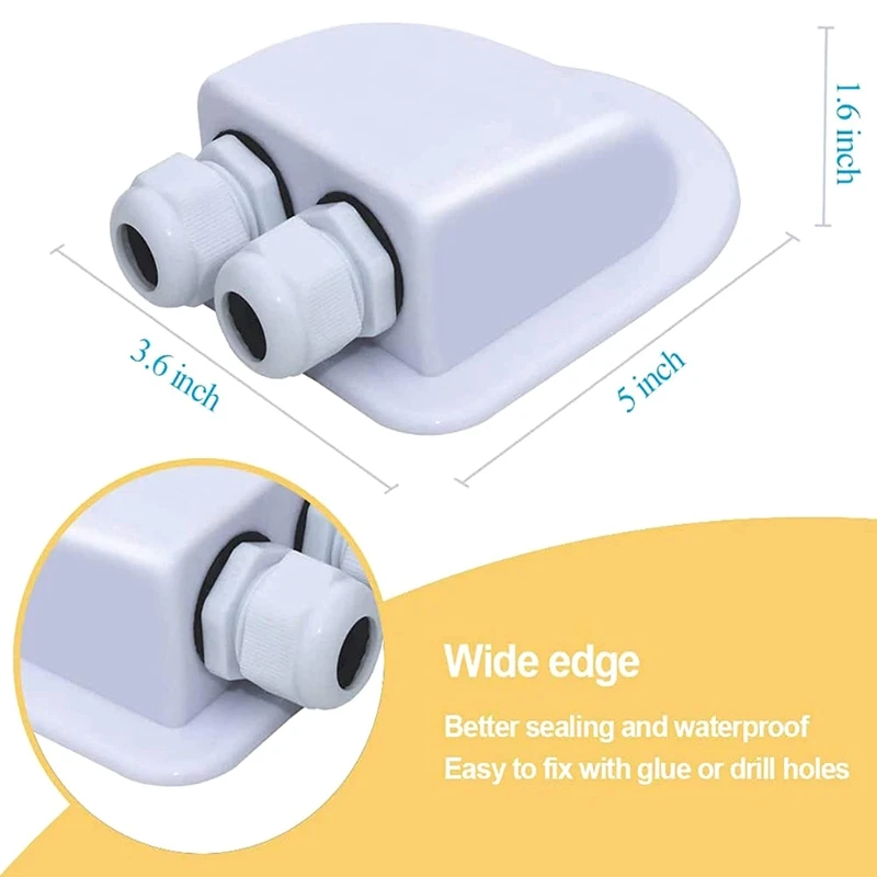

53CA Double Solar Cable Entry Gland Housing Box Weatherproof Cable Entry Plate