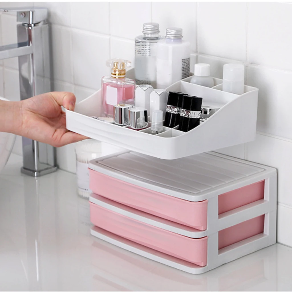 Органайзер для туалетного столика пластиковый косметический ящик контейнер