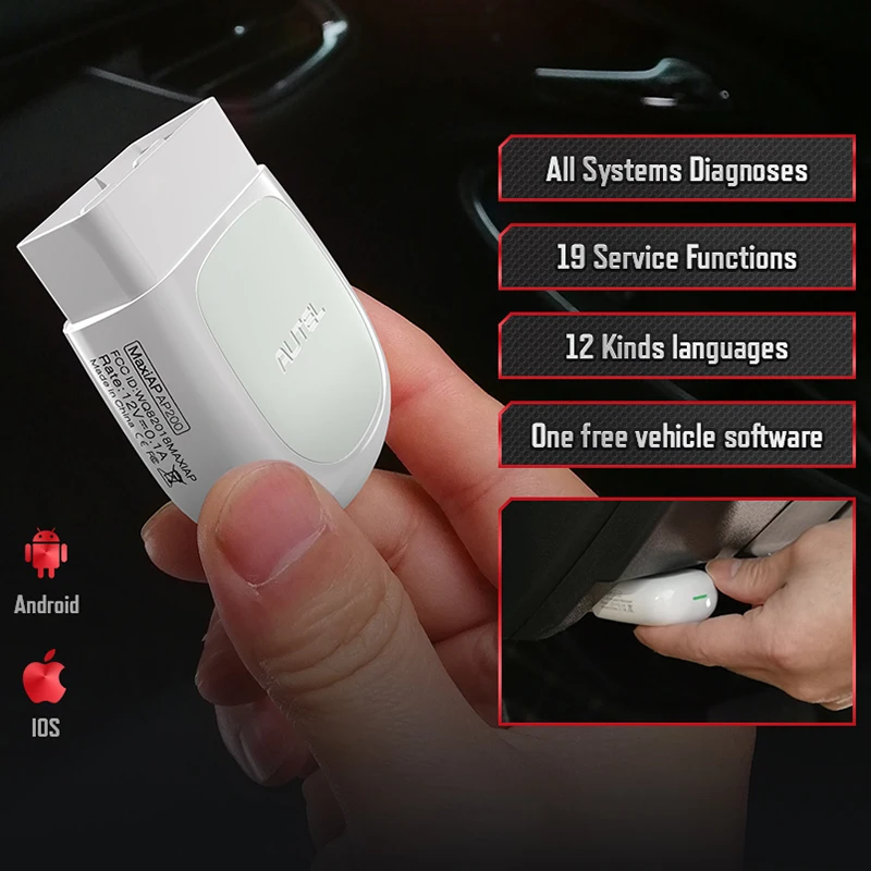 Autel AP200 OBD2 Scanner Bluetooth-compatible TPMS Code Reader Full System Diagnostic Automotive Scan Tool More Service Function |