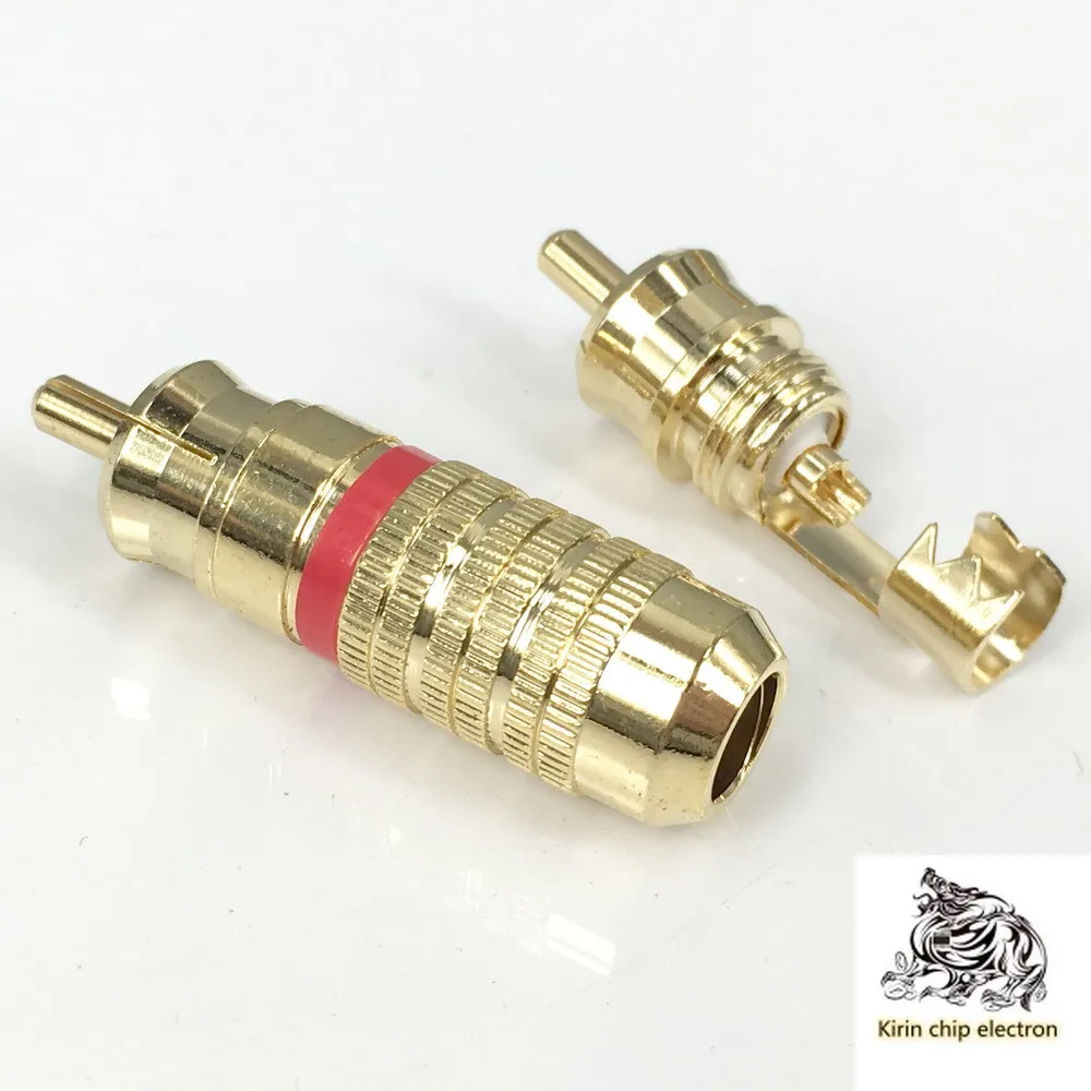 

5PCS/LOT audio line RCA plug gold plated audio plug signal plug lotus plug