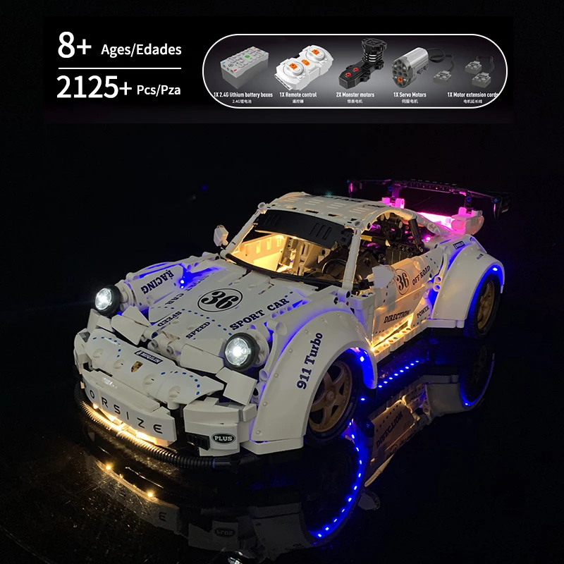 В наличии QC016 высокотехнологичный широкоугольный Супер гоночный автомобиль в сборе, строительные блоки, электрические кирпичи, детские рождественские игрушки