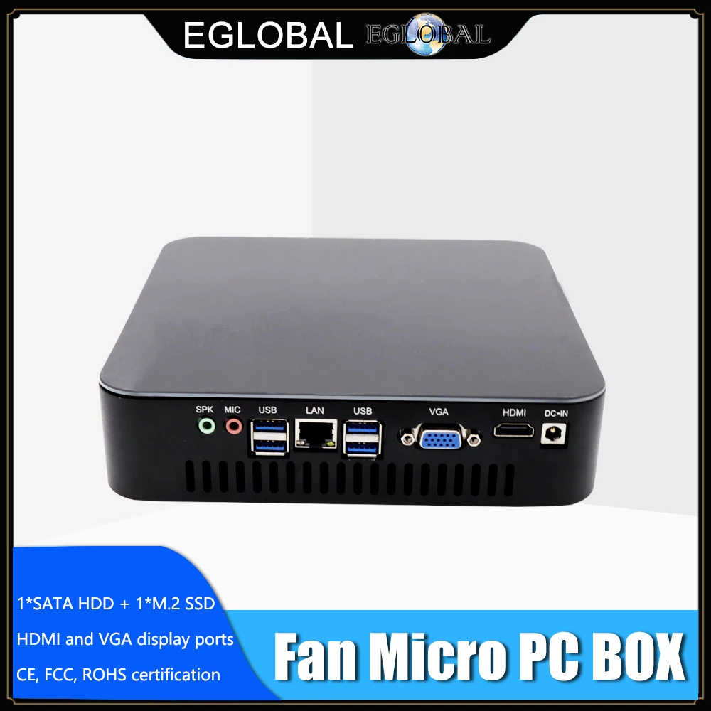 EGLOBAL для игровых мини компьютер Intel i7 9700 i5 9400 i3 9100 Windows 10 настольных ПК Barebone Linux