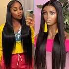 Парик из прозрачных прямых человеческих волос, 13 х6 дюймов