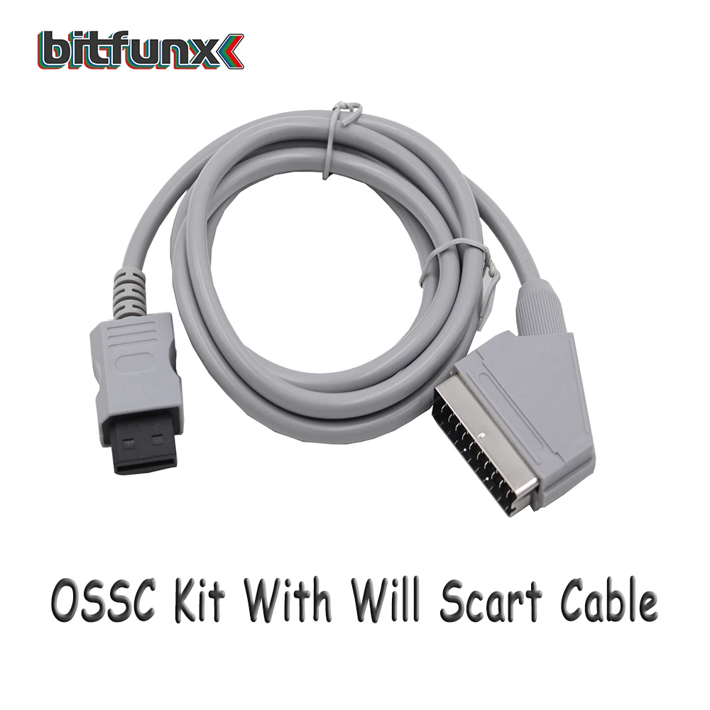 Bitfunx OSSC HDMI конвертер комплект прозрачный черный для Ретро игровой консоли комплект обновления с Scart кабель - Цвет: with Will scart