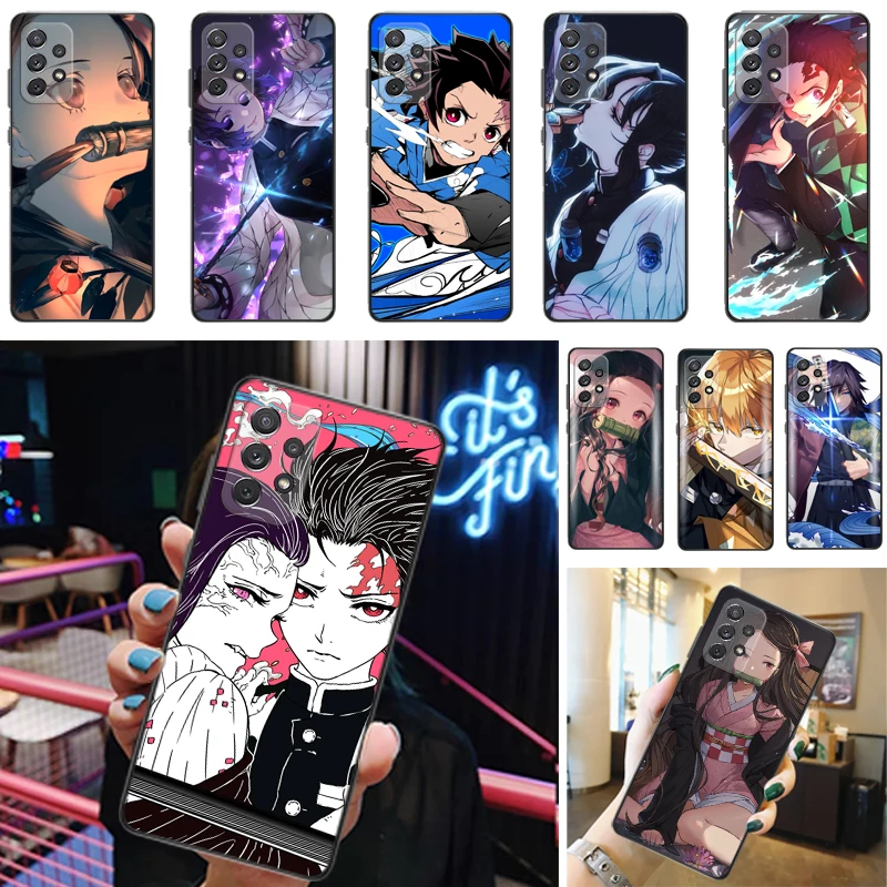 

Demon Slayer Kimetsu No Yaiba Kamado Nezuko Agatsuma Zenitsu Kamado Tanjirou Phone Case For Samsung Galaxy A52 4G 5G A72 Funda