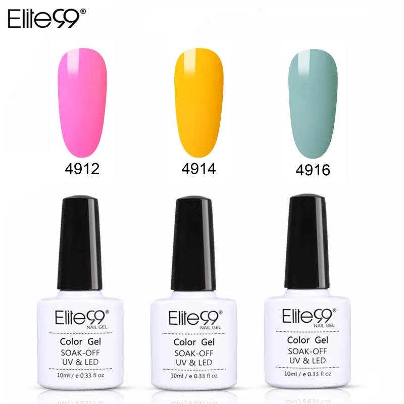 Elite99 10 мл Макарон Гель 4 шт./компл. лак для ногтей гель uv Vernis Гель-лак удаляющийся замачиванием Гель-лак для ногтей для укрепления Led Лак для ногтей искусства