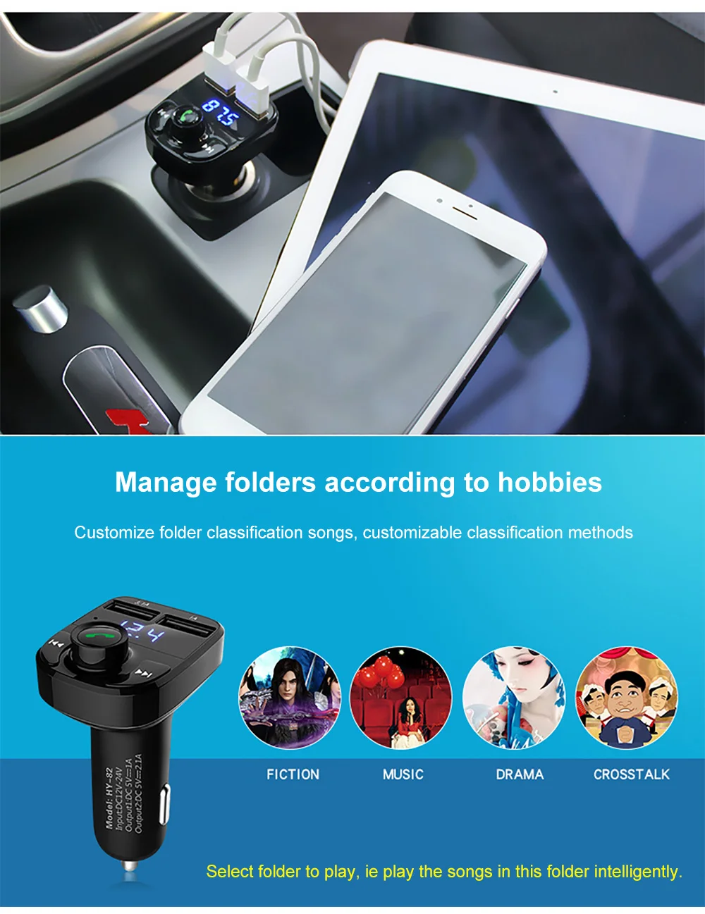 Автомобильный Bluetooth MP3-плеер, автомобильный Bluetooth fm-передатчик, автомобильный комплект с двумя usb-портами, автомобильное зарядное устройство 3.1A, быстрая зарядка, bluetooth, FM
