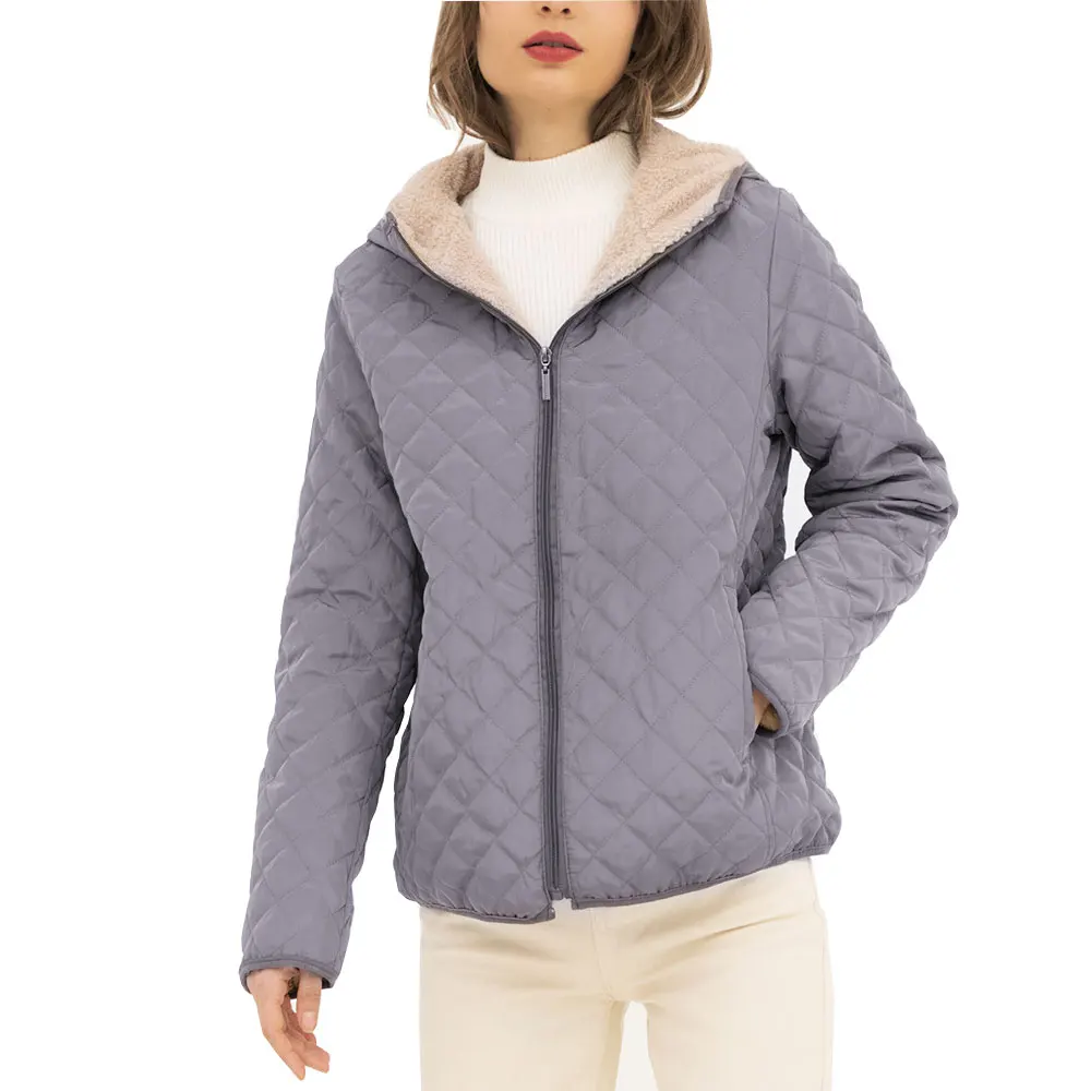 deep gray CALOFE осенние парки Базовые Куртки женские зимние теплые бархатные флисовые пальто с капюшоном Повседневная хлопковая тонкая куртка женская уличная 3XL - Цвет: deep gray