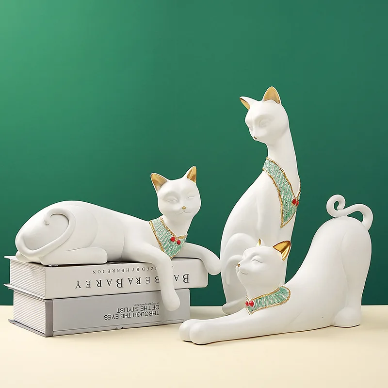 

Nordic Egypt Cat Resin Statues Figurine Home Living Room Decoration Office Desktop Ornaments Resin Craft For Decor Gift