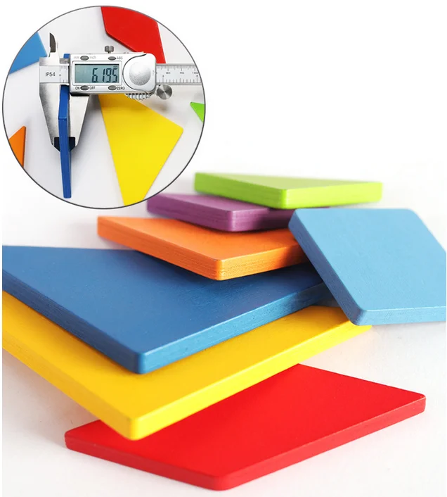 

7pcs/9pcs Wooden Tangram Jigsaw Toys Training Puzzle Cognitive Children Early Education Puzzle Toy with 50/60 Cards Box