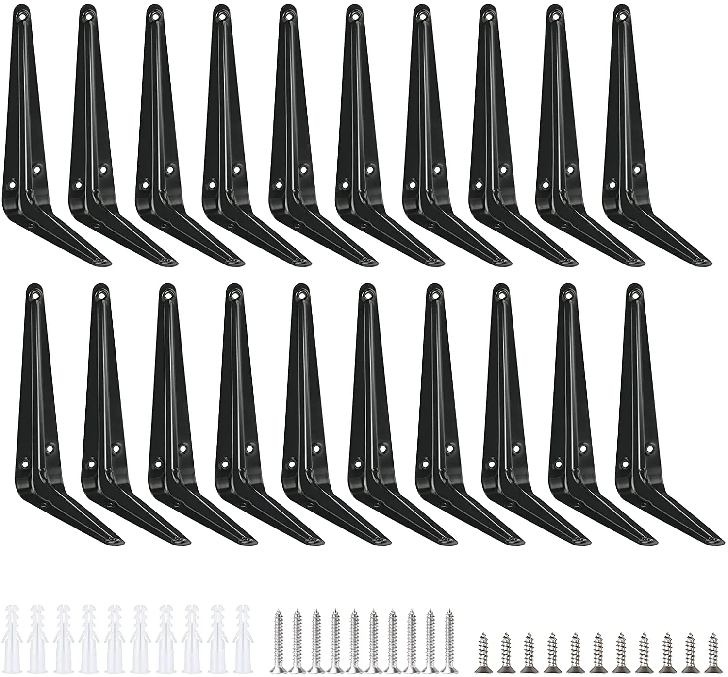 

20 Pcs Shelf Brackets 6x5 Inch Heavy Duty Metal Shelving Brackets Wall Joint Angel Corner Brace Support L Rustic Brackets