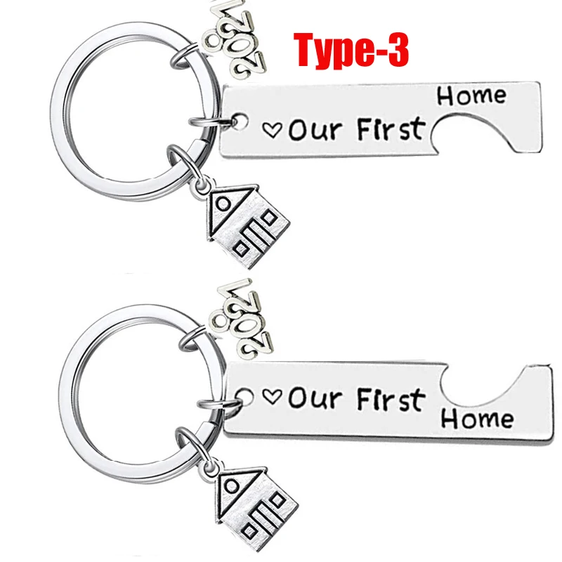 12pcs home keychain engraved our first home house keyring 2021 2022 couples housewarming gifts lovely gift for new home owners free global shipping