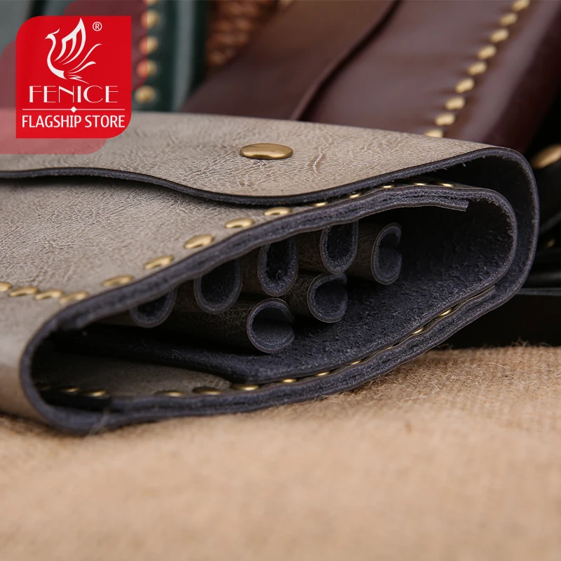 Кожаная ручная сумка Fenice для парикмахерских ножниц складная груминга питомцев