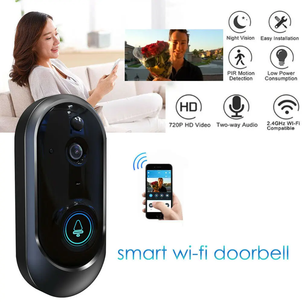 Беспроводная камера Wi-Fi для дверного звонка Smart ip видеосвязь Видео дверной телефон дверной звонок для квартиры ИК-сигнализация беспроводная камера безопасности