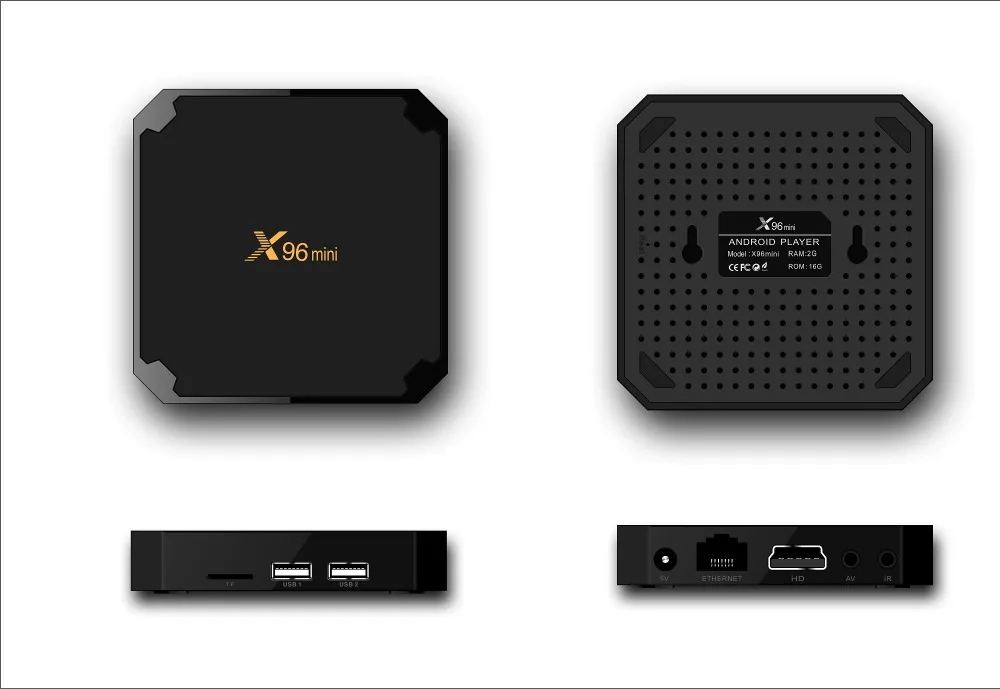 X96 мини X96mini Android 7,1 Смарт ТВ приставка 2 ГБ/16 ГБ ТВ приставка X 96 мини Amlogic S905W H.265 4K 2,4 ГГц WiFi медиаплеер телеприставка