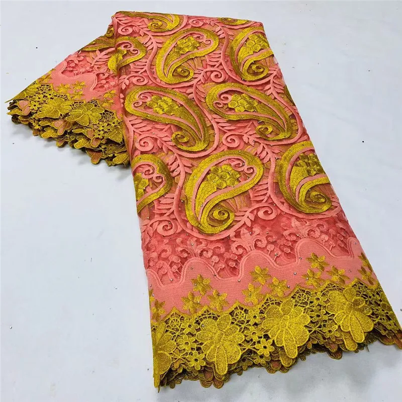 

Latest Teal African French Lace Fabric High Quality Guipure Lace Chemical Lace Fabric For Wedding Or Party XM062407