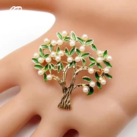 creative tree pearl brooches for women wedding party casual brooch pins gifts