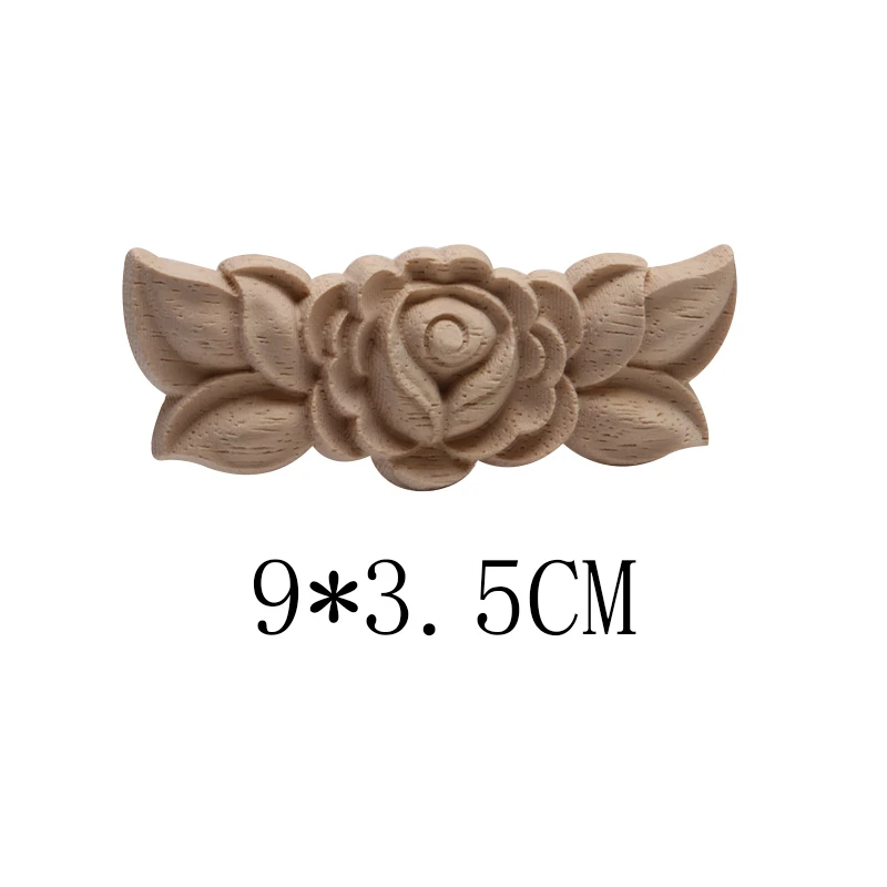 Декоративные неокрашенные европейские деревянная Декаль деревянные аппликации деревянные листья розы цветок деревянные окна стены дома мебельный уголок