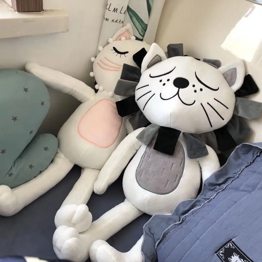 40/60 см Kawaii Лев и кошка плюшевые игрушки животных Подушка пушистый кот куклы