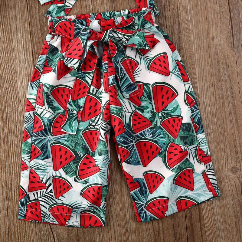 Женская летняя одежда для маленьких девочек топы без рукавов с принтом арбуза +