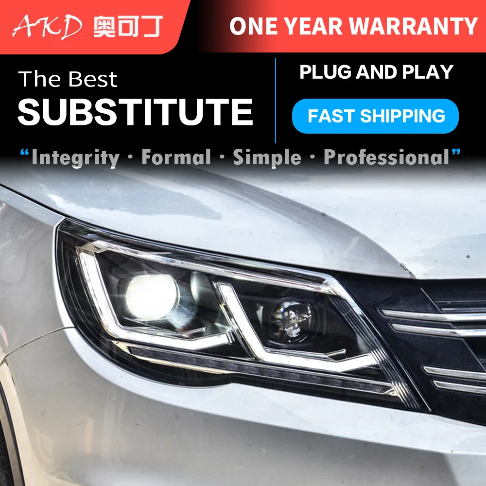 

Фары Автомобильные светодиодные, 2 шт., для Tiguan 2009, 2010, 2011, 2012